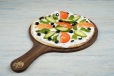 Labneh With Vegetables On Dough