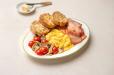 Scrambled Eggs, Turkey Bacon, Mushroom and Toast