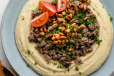 Hummus  and Meat  and  Snobar and