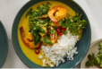 Prawns Thai With Curry With Garlic Rice