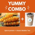 Sprial Potato + Classic Bubble Tea