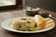 Quick Break Fast Upma with Papad