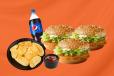 3 Chicken Burgers + Sliced Fries + 1.5L Cold Drink