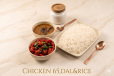 Chicken 65 with Dal and Rice