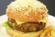Vegetable Cheese Burger Served With French Fries