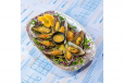 Grilled mussels dish with cheese