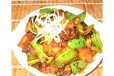 Wok Fried Green Pepper With Potato And Eggplant