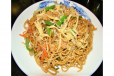 Quick Fried Prawns And Chicken Noodles In Hong Kong Style