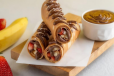 Crepe Roll Filled Strawberry And Banana