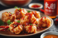 Chicken Momos tossed with Honey Chili Sauce