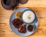 Street Style Soy Chicken Served with a Flavourful Broth and Steamed Rice
