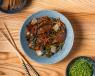 Stir Fried Kang Kang, Onion, Shiitake Mushrooms with Black Bean