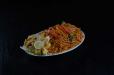 Stir Fried Veg Mongolian Noodles With Sesame Lemon Chicken Dry