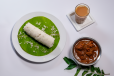 Puttu with Beef Curry and Tea