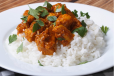 Chicken dum gravy with white rice