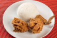 Fried Chicken With steamed Rice