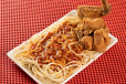 Spaghetti With Fried Chicken Wings