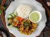 Chicken Tikka With Rice And Mint Sauce
