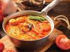 Tomato Rice Noodles With Chicken Soup