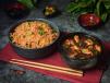 Schezwan Fried Rice With Chicken Manchurian