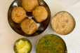4 Pc Bati With Churma, Dal And Ghee