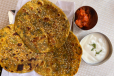 Methi Thepla With Curd And Pickle