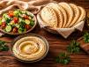 Hummus With Salad And Bread