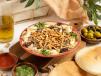 Hummus With Minced Meat And Nuts Platter
