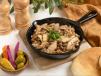 Mushrooms And Meat Pan