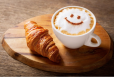 cappuccino hot with cheese croissant
