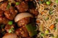 VEG FRIED RICE WITH SOYA MASALA