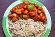 VEG FRIED RICE WITH GOBI MANCHURIAN