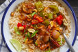 VEG FRIED RICE WITH MUSHROOM CHILLY