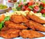 Chicken Fried In Bread Crumbs