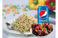 Veg fried rice and chilly chicken +Soft drinks
