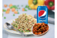 Veg fried rice and Gobi manchurian +Soft drinks