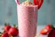 Strawberry With Milk And Nuts