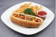 Chicken Hot Dog Sandwich with Fries