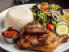 Half Oven Rosto Chicken Meal With Basmati Rice And Salad