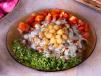 foul beans with yogurt and thina
