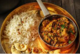 Dum Ka Chicken Set With Rice And Dal