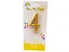 Number Candle Gold 4