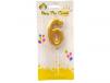 Number Candle Gold 6