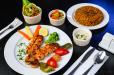 Grilled Salmon With Rice And Salad