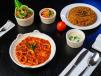 Calamari Naghar Tagine With Tomato Sauce, Rice, And Salad