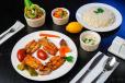Grilled Fish Fillet With Rice And Salad