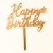Cake Topper  Happy Birthday  Gold with Star
