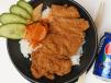 Chicken Katsu Don With Soda Drink