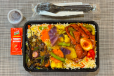 Chicken Fried Rice With Devilled Sausages and Eggplant Moju Combo