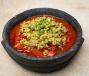 Tomato frying pan with meat Plate